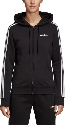 adidas Women's Essentials 3-stripes Fleece Full-zip Hoodie Sweatshirt