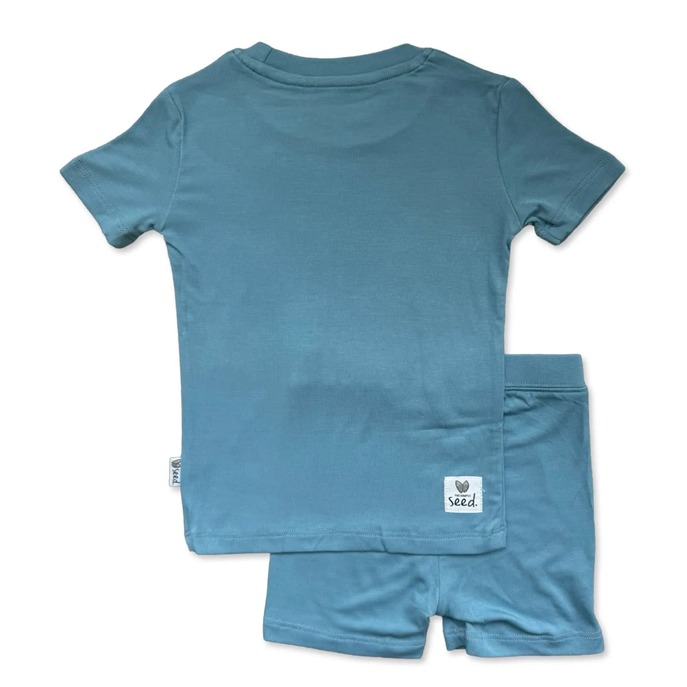 Blue Jay Mini Ribbed Two Piece Kid's Short Jammie Set (6-12/14)