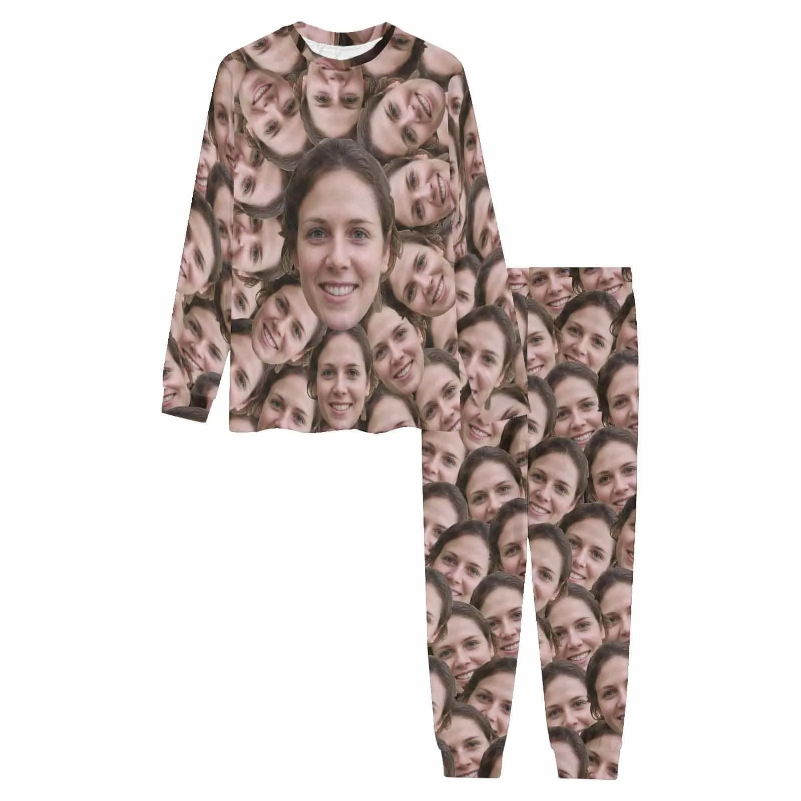 Custom Pajamas with Faces Personalized Photo Seamless Men's All Over Print Pajama Set