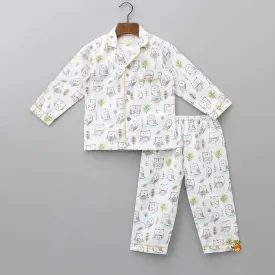 Cute Owl Printed Sleepwear