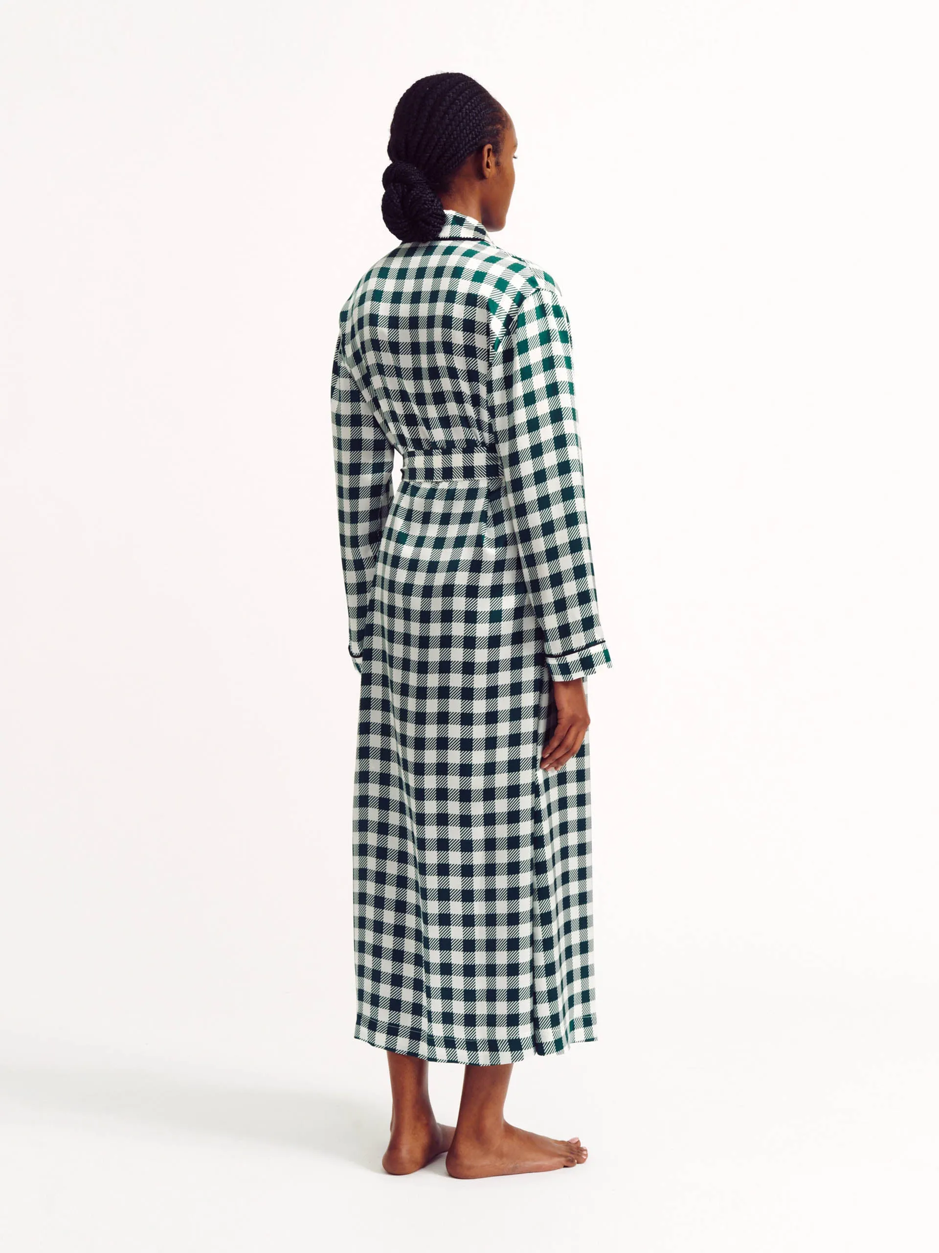 Green gingham Amana robe
