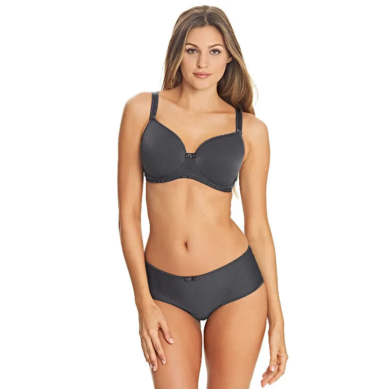 Idol Graphite Grey Pin Stripe Hipster Short - Freya