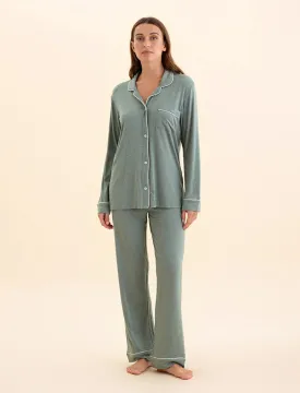 Kate Modal Soft Full Length PJ Set Moss