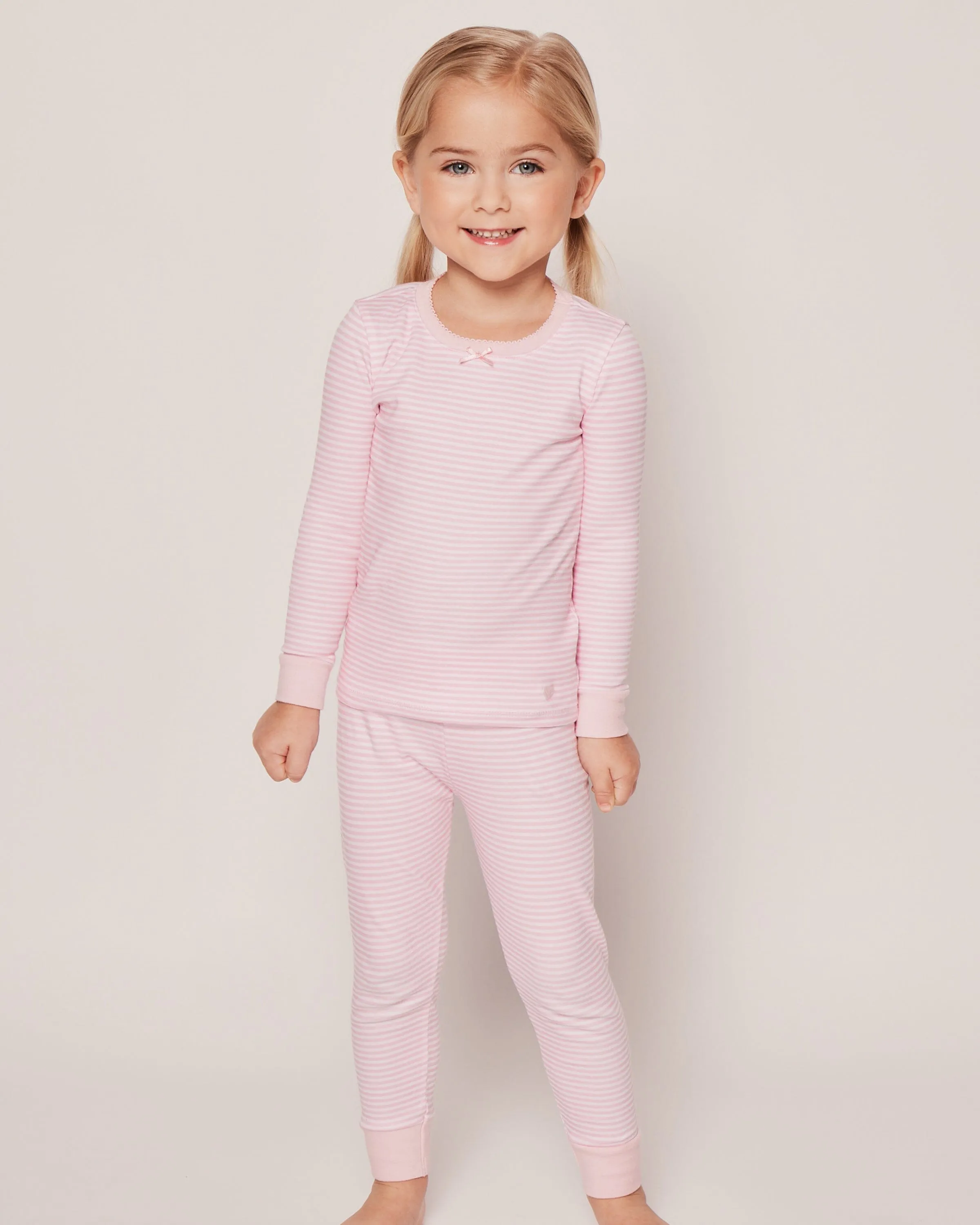 Kid's Pima Snug Fit Pajama Set | Pink Stripes