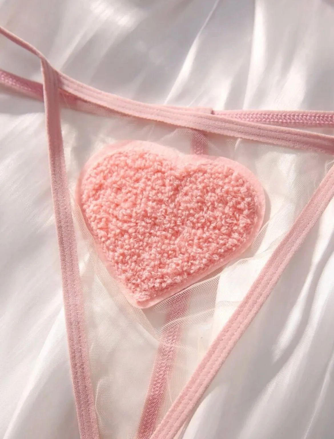 Lingerie Set Sheer Heart Embroidered Color Options