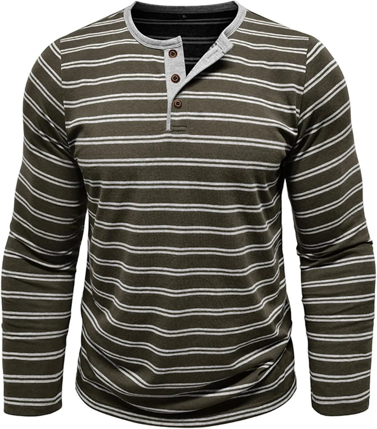 Men's Henley Shirts Cotton Button Down Shirts Long Sleeve Pullover Shirts Casual Stylish Solid Baggy Shirts