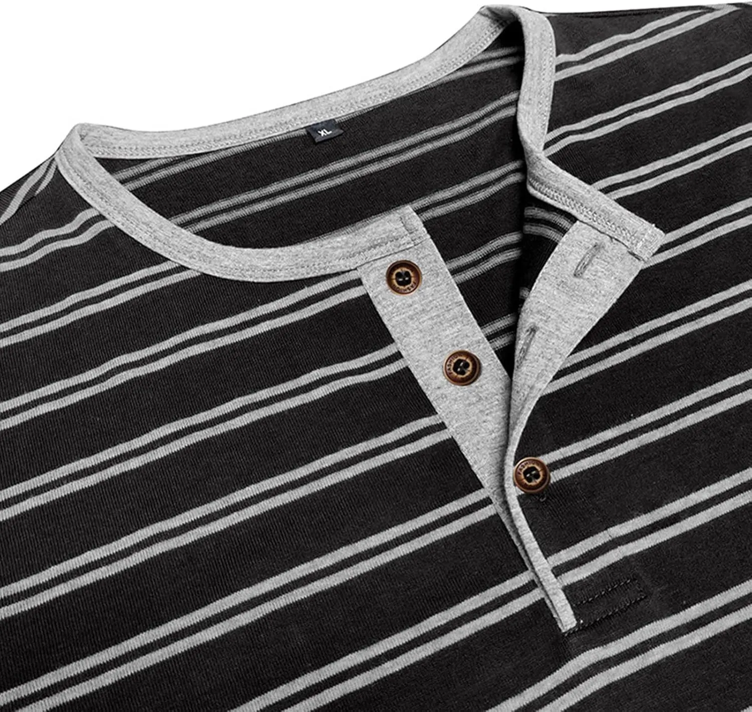Men's Henley Shirts Cotton Button Down Shirts Long Sleeve Pullover Shirts Casual Stylish Solid Baggy Shirts