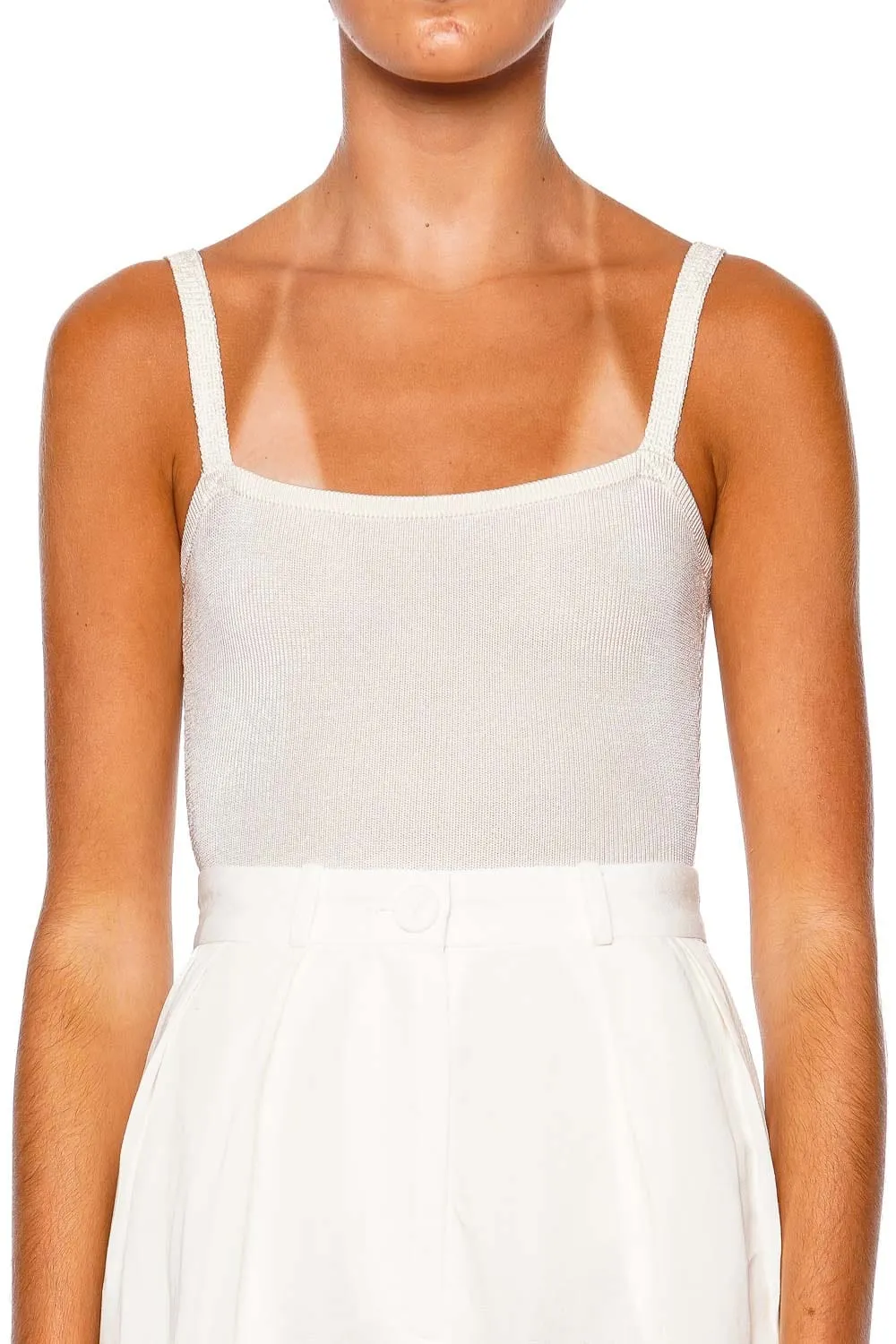 Natural Square Neck Knit Bodysuit