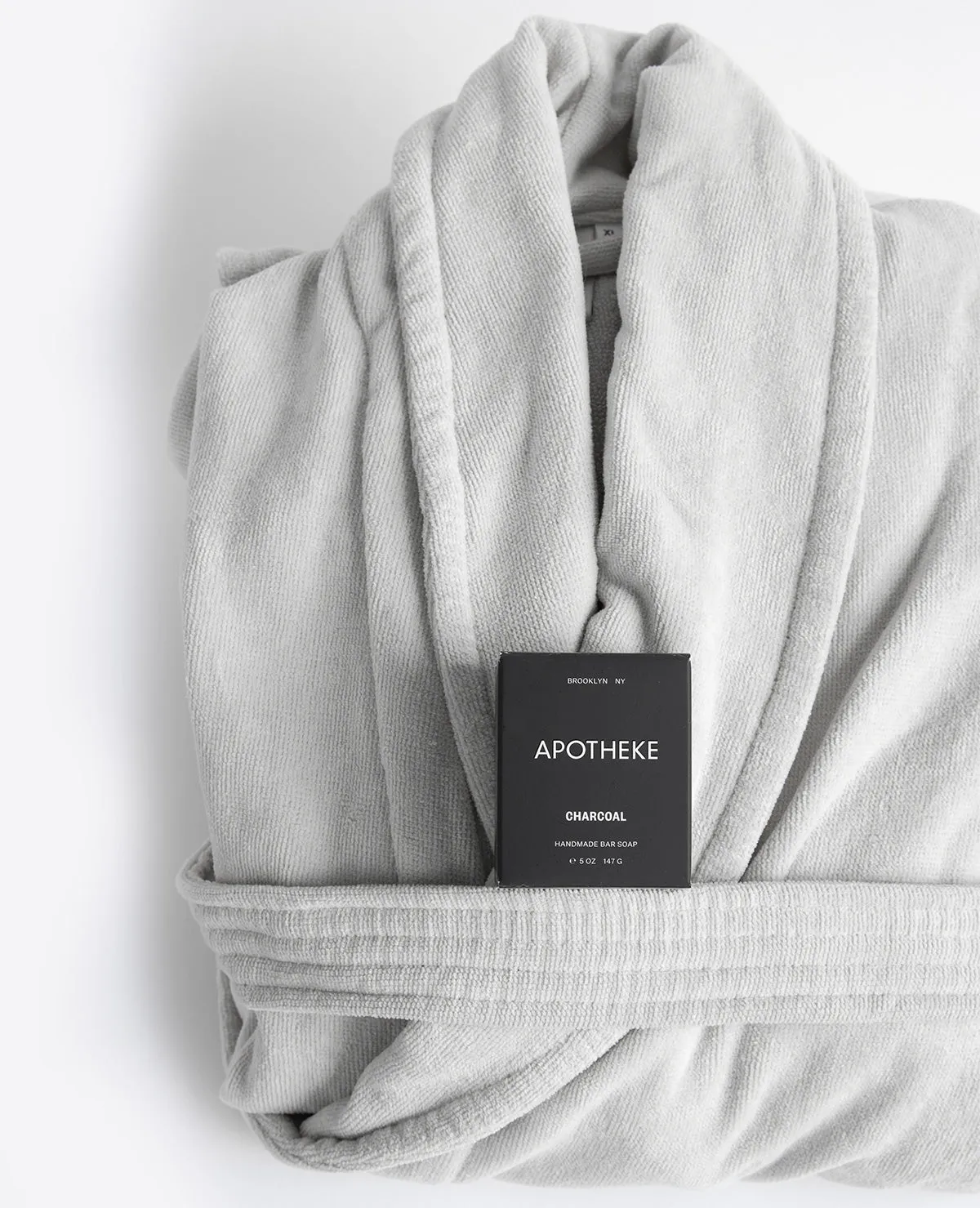 Organic Cotton Terry Robe Glacier & Soap Set