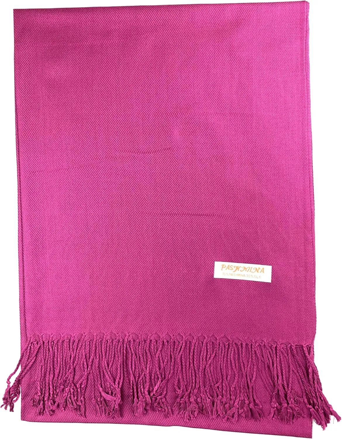 Plum Feathers Premium Solid Color and Metallic Fashion Scarf, Womens Pashmina Shawl Wrap with Fringes