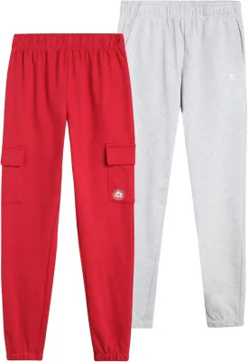 RBX Boys Sweatpants - 2 Pack Performance Fleece Basic Joggers, Athletic Track Pants for Boys with Elastic Waistband (8-16)