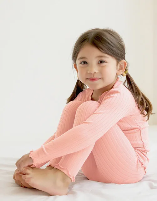 Shirring Milk Pink Long Sleeve Pajama