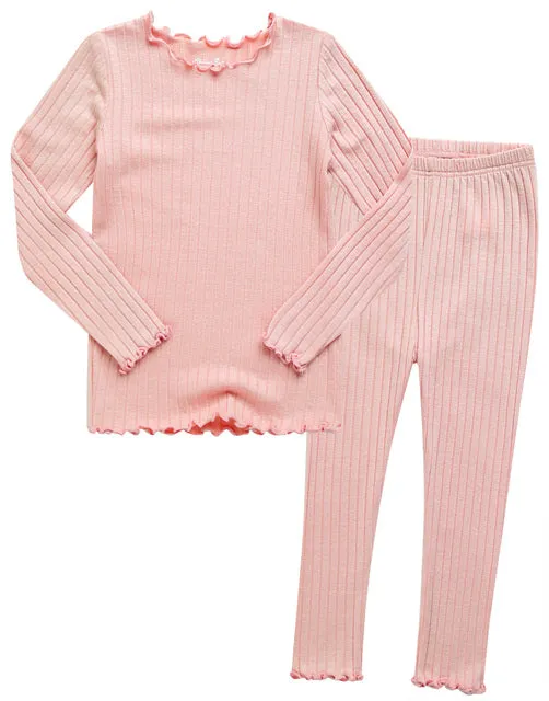 Shirring Milk Pink Long Sleeve Pajama