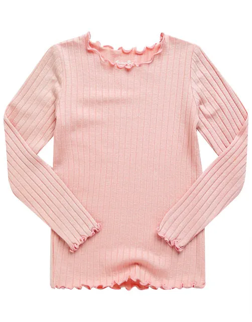 Shirring Milk Pink Long Sleeve Pajama