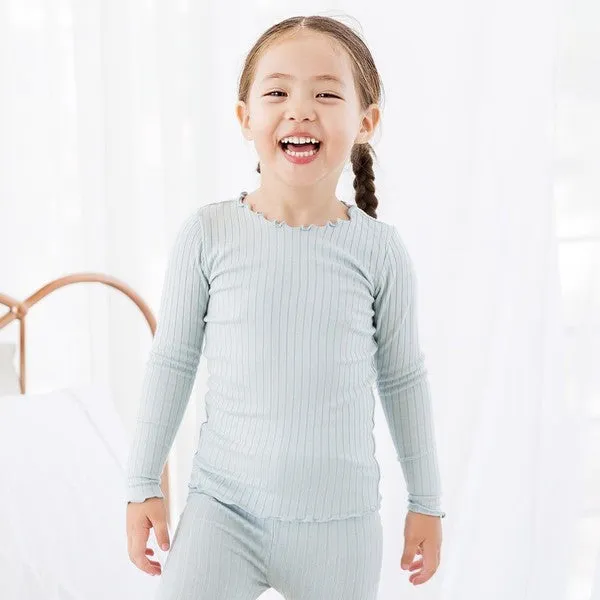 Shirring Mint Long Sleeve Pajama