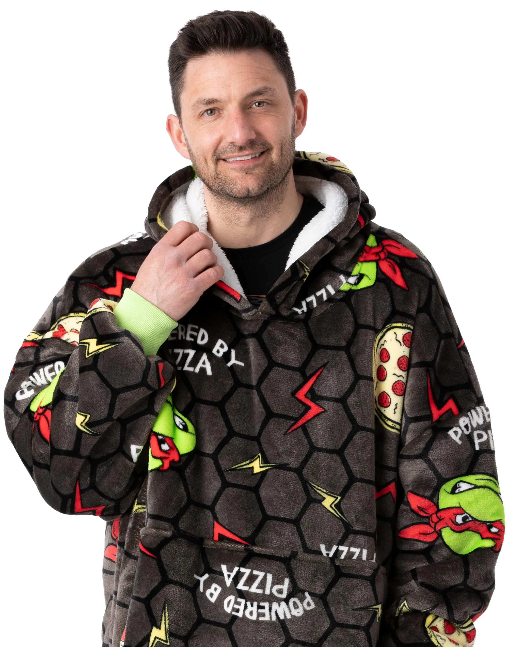 Teenage Mutant Ninja Turtles Men's Grey Blanket Hoodie