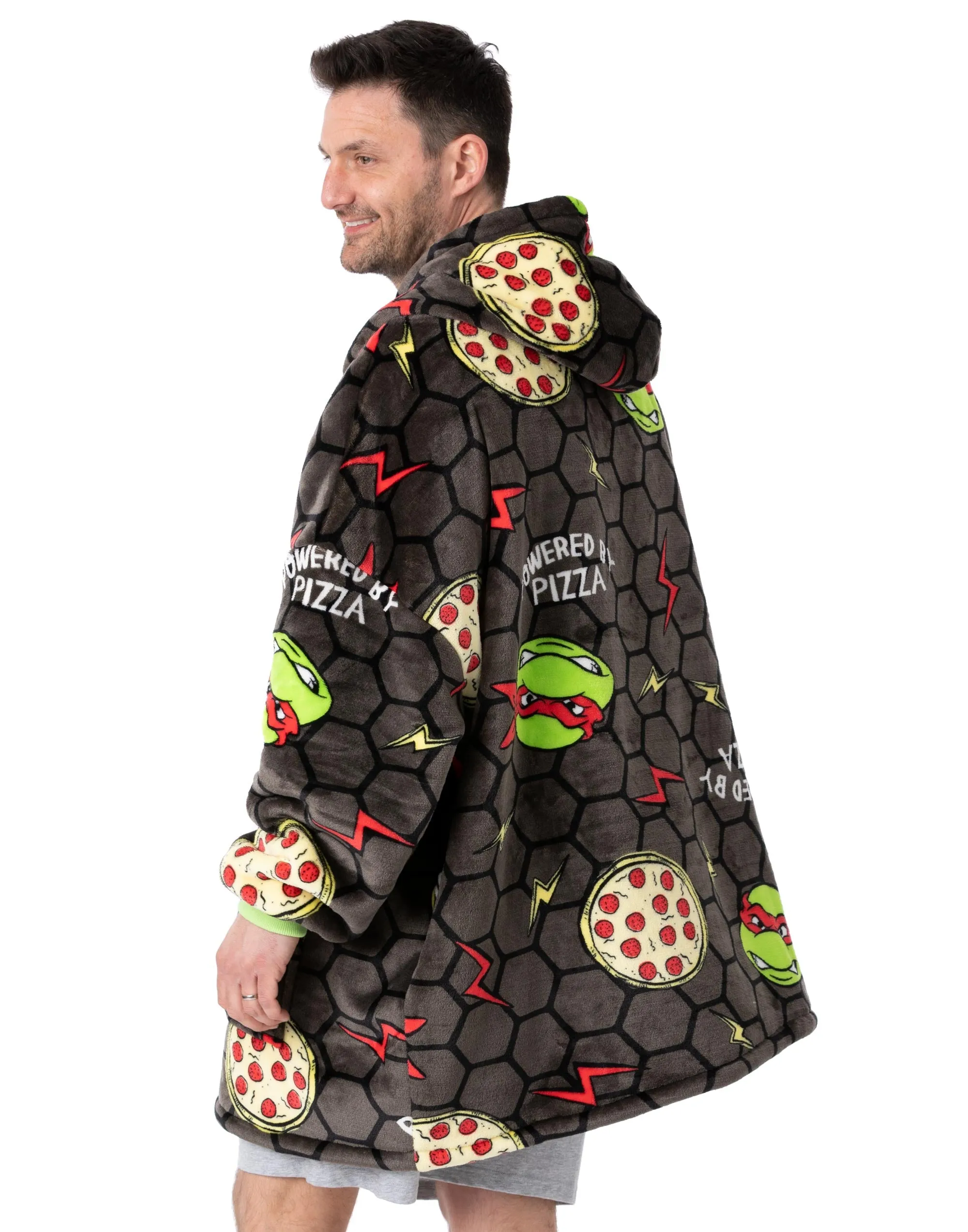 Teenage Mutant Ninja Turtles Men's Grey Blanket Hoodie