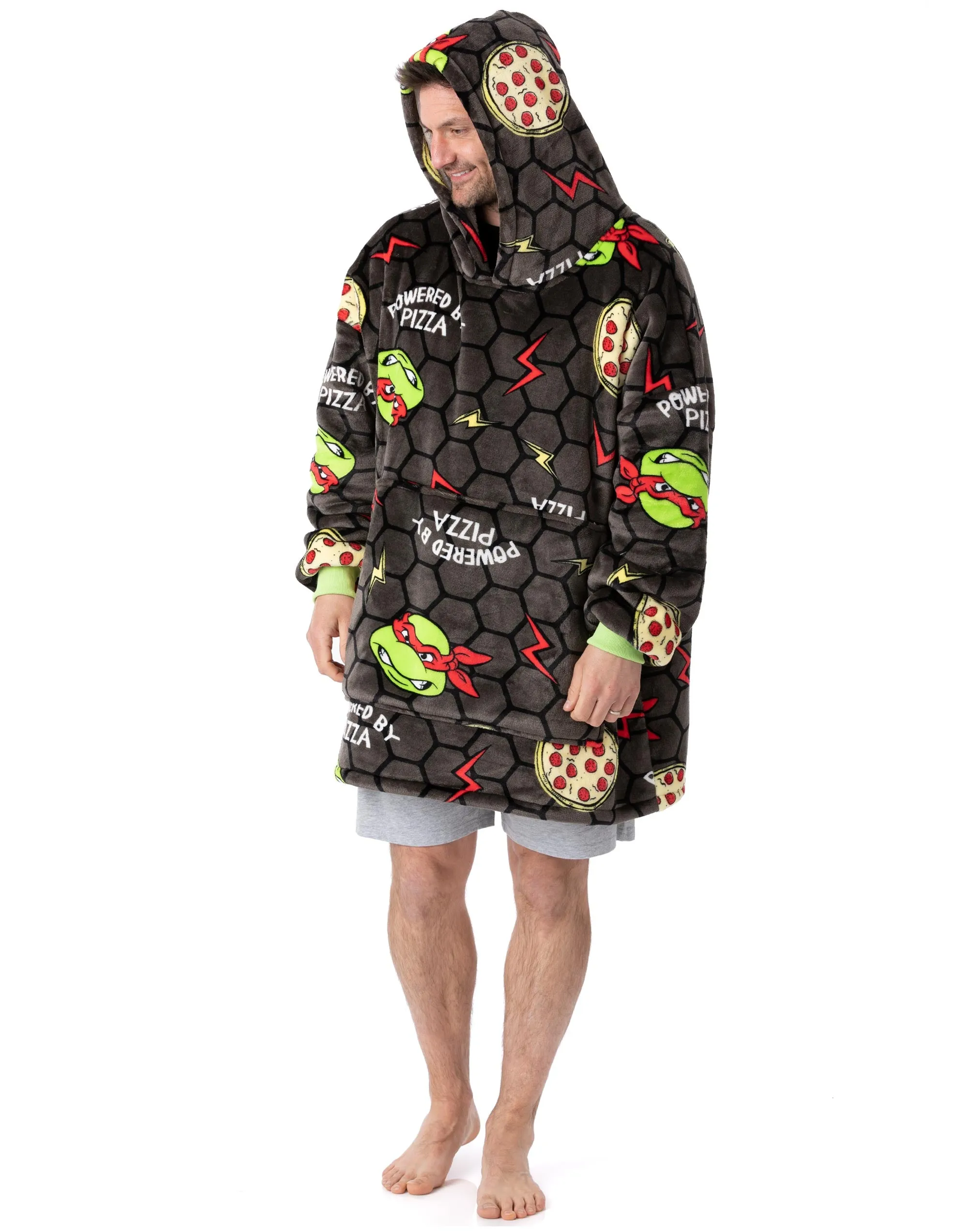Teenage Mutant Ninja Turtles Men's Grey Blanket Hoodie