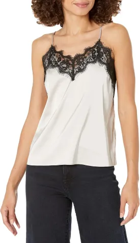 The Drop Women's Natalie V-Neck Lace Trimmed Camisole Tank Top