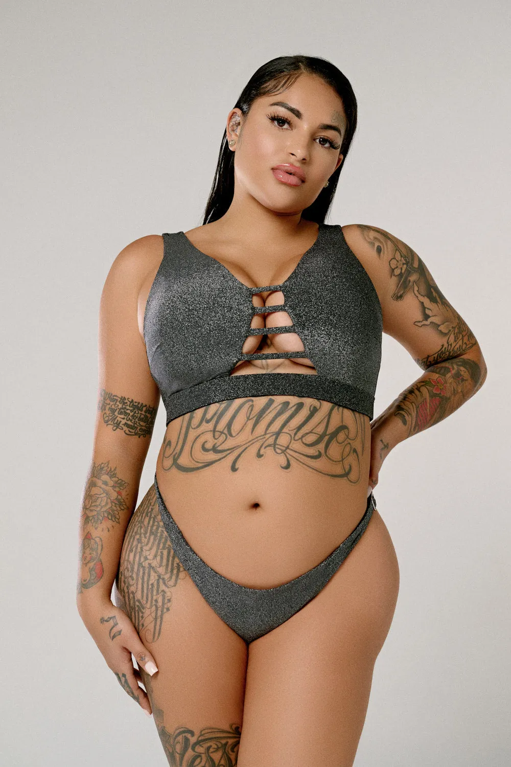 Vallonia Bottoms - Black with Silver Sparkle
