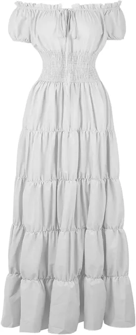 Women Medieval Costume Renaissance Chemise Pirate Peasant Wench Boho Irish Over Dress