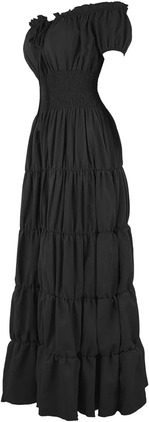 Women Medieval Costume Renaissance Chemise Pirate Peasant Wench Boho Irish Over Dress
