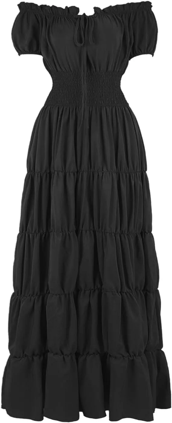 Women Medieval Costume Renaissance Chemise Pirate Peasant Wench Boho Irish Over Dress