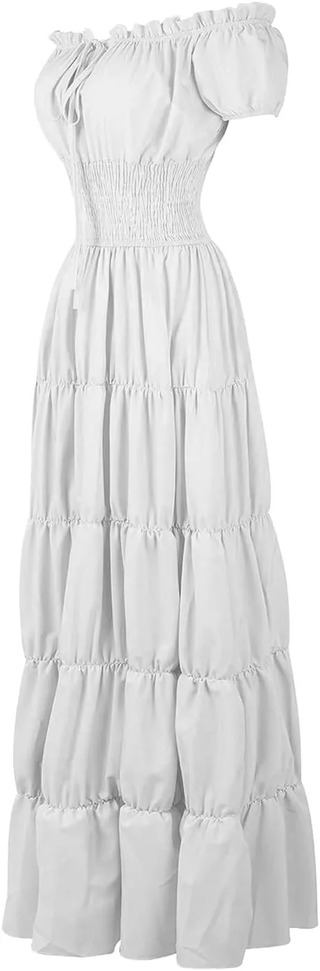 Women Medieval Costume Renaissance Chemise Pirate Peasant Wench Boho Irish Over Dress