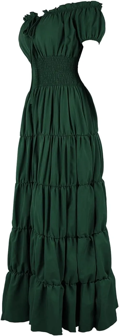 Women Medieval Costume Renaissance Chemise Pirate Peasant Wench Boho Irish Over Dress