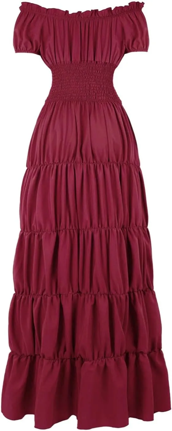 Women Medieval Costume Renaissance Chemise Pirate Peasant Wench Boho Irish Over Dress